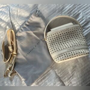 Charles & Keith ivory bag
